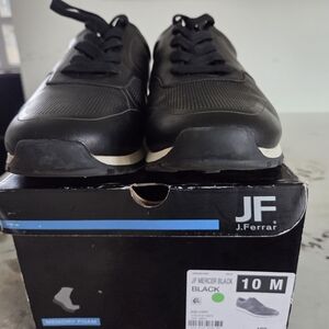 jf j.ferrar Men's Sleek Black Sneakers